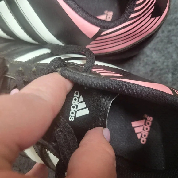 Adidas Q21025 Male Youth Soccer Cleats Black White Pink US 2 1/2 - Picture 11 of 15